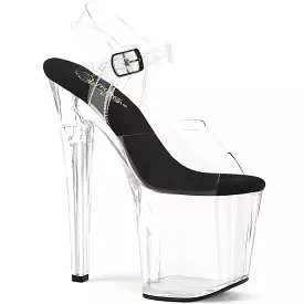 7 Inch Heel ENCHANT-708 Clear Black