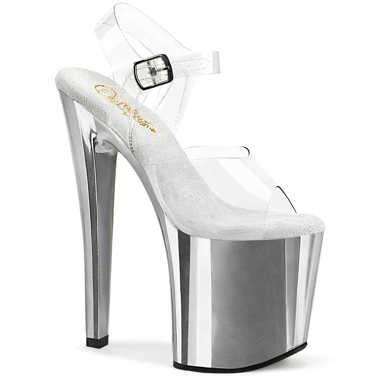 7 Inch Heel ENCHANT-708 Silver Chrome