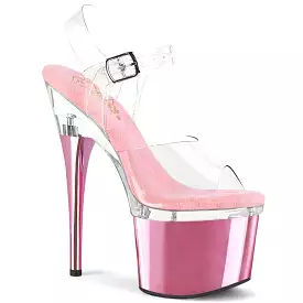 7 Inch Heel ESTEEM-708 Clear Baby Pink Chrome