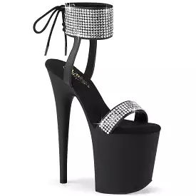 8 Inch Heel FLAMINGO-870 Black PU Rhinestone