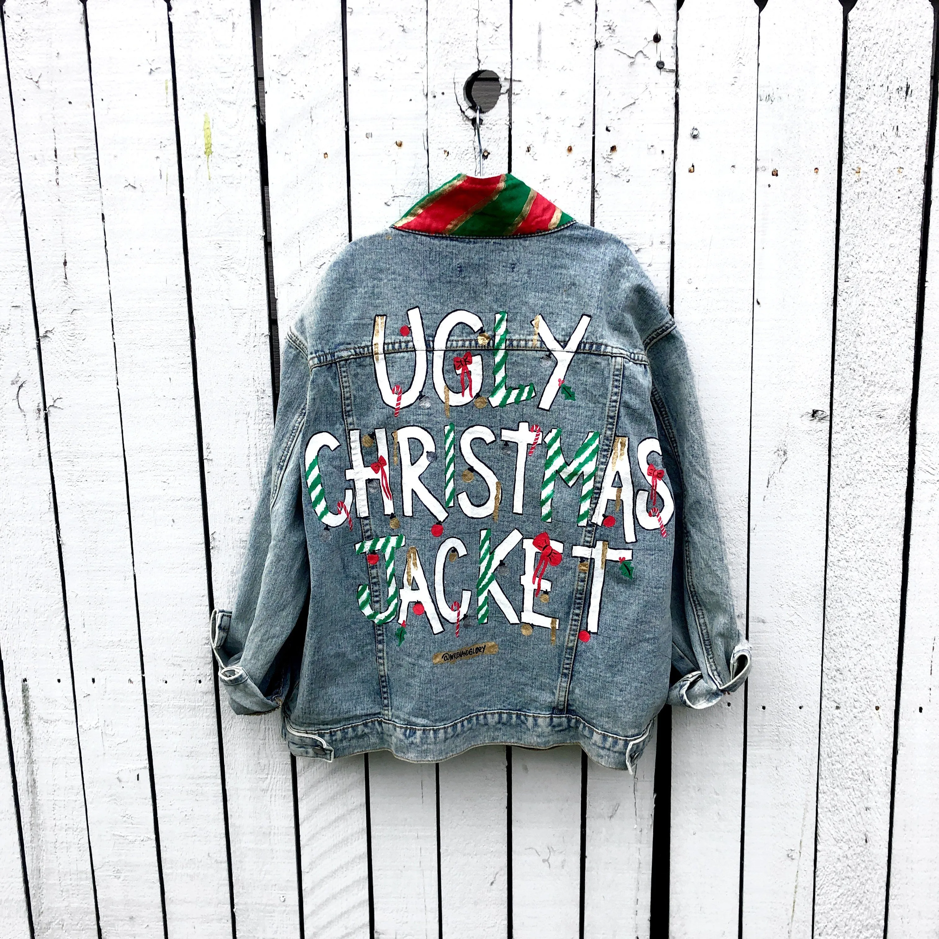 'ANOTHER UGLY CHRISTMAS' DENIM JACKET