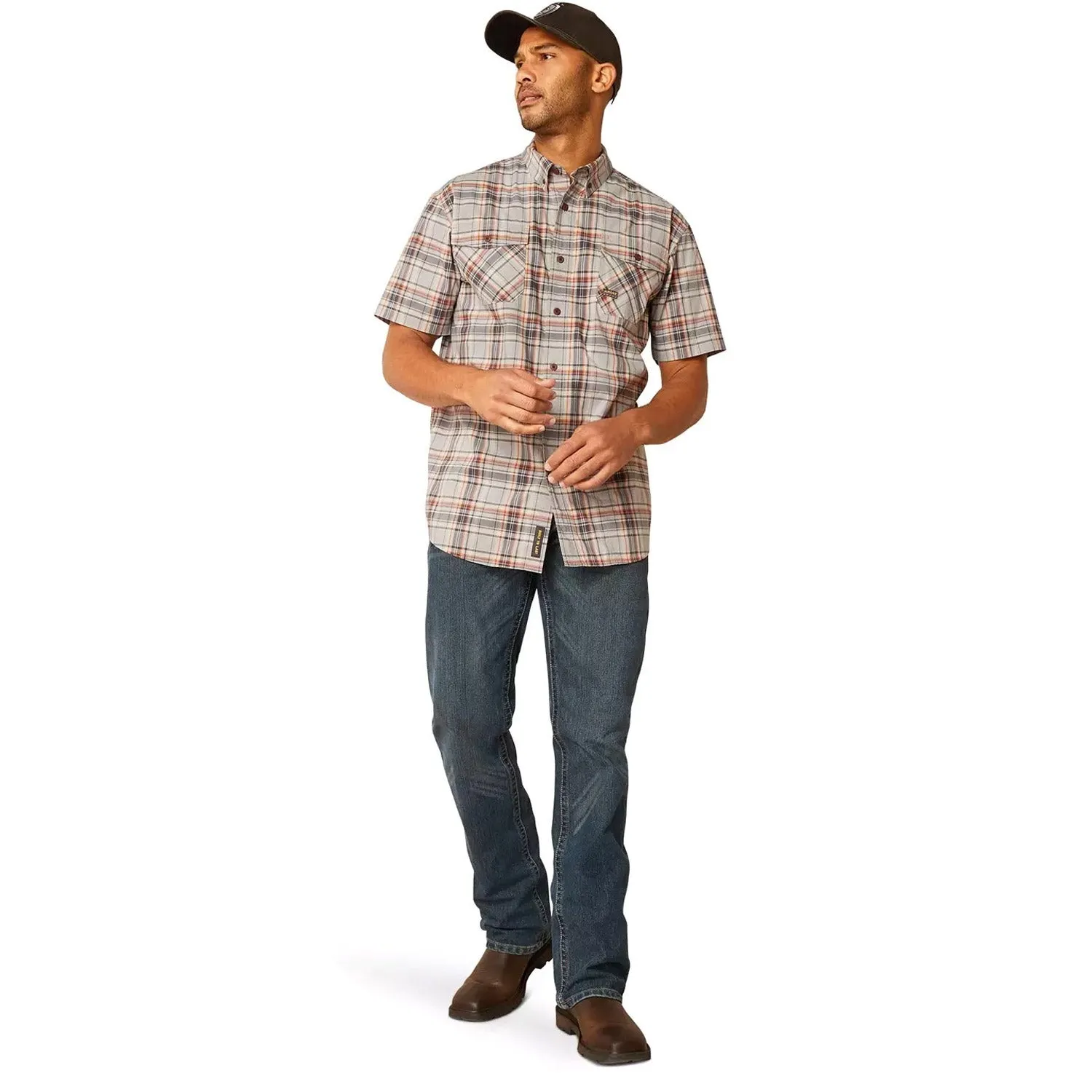 Ariat Men's Rebar Made Tough Button-Down Short Sleeve Work Shirt