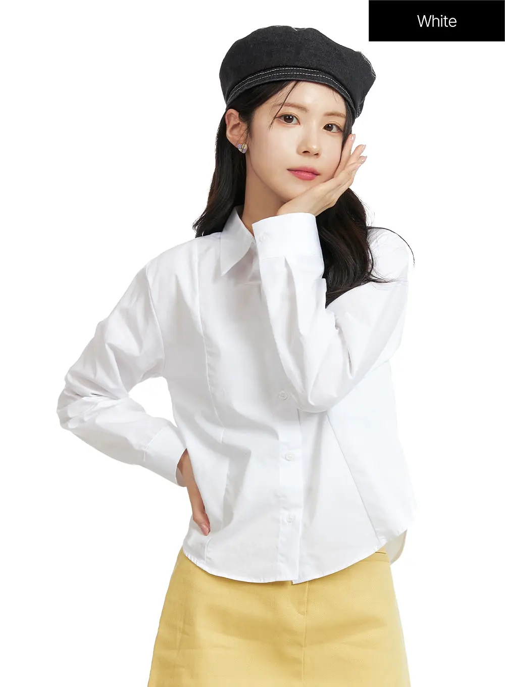 Basic Collar Button-Up Shirt OF408