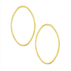 Beadable Open Frame Link, Oval 26x16mm, Brass (4 Pieces)