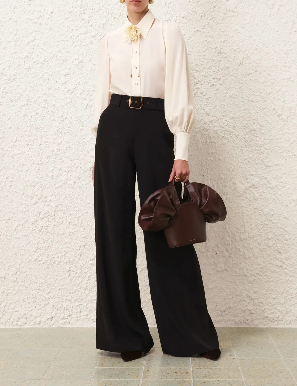 Belted Wide Leg Pant