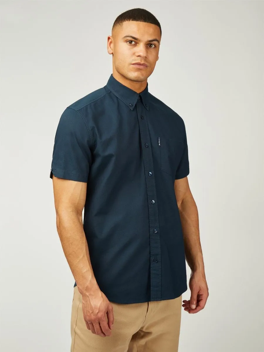 Ben Sherman Short Sleeve Button Down Oxford Shirt Dark Navy