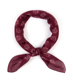 Bigi Cotton Medallion Print Bandana: Burgundy