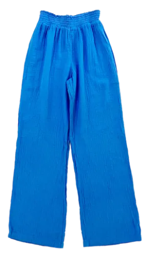 Bobi Smocked Waist Wide Leg Pant, Mykonos