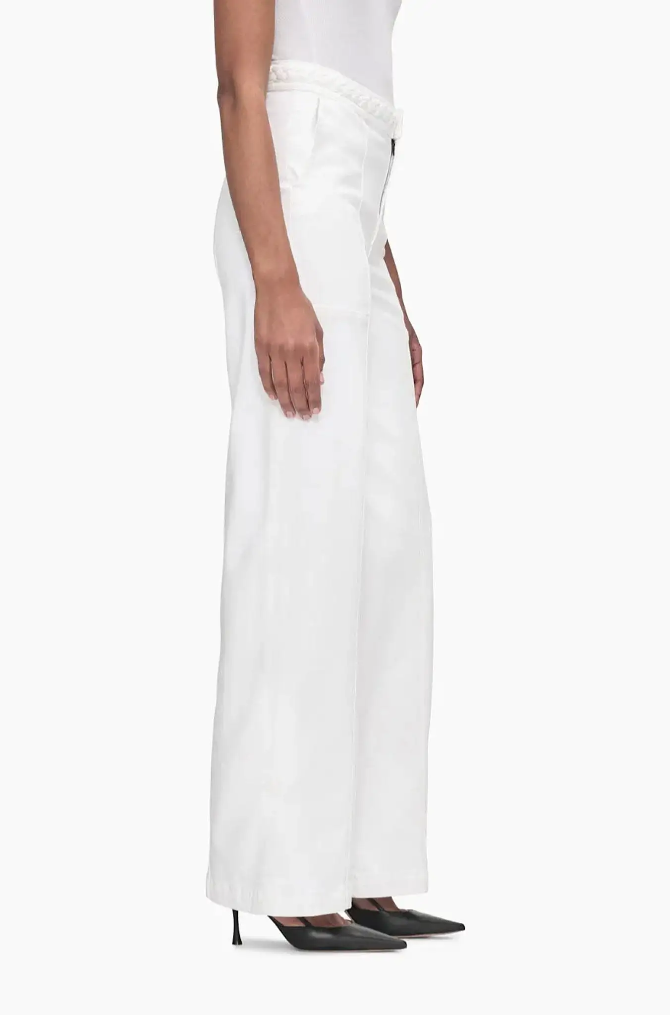 Braided Waistband Wide Leg