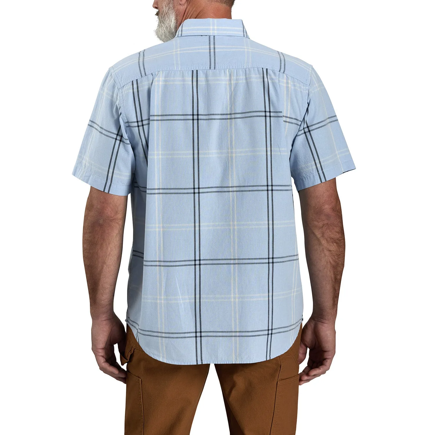 Carhartt Men's Loose Fit Button-Down Short Sleeve Plaid Work Shirt