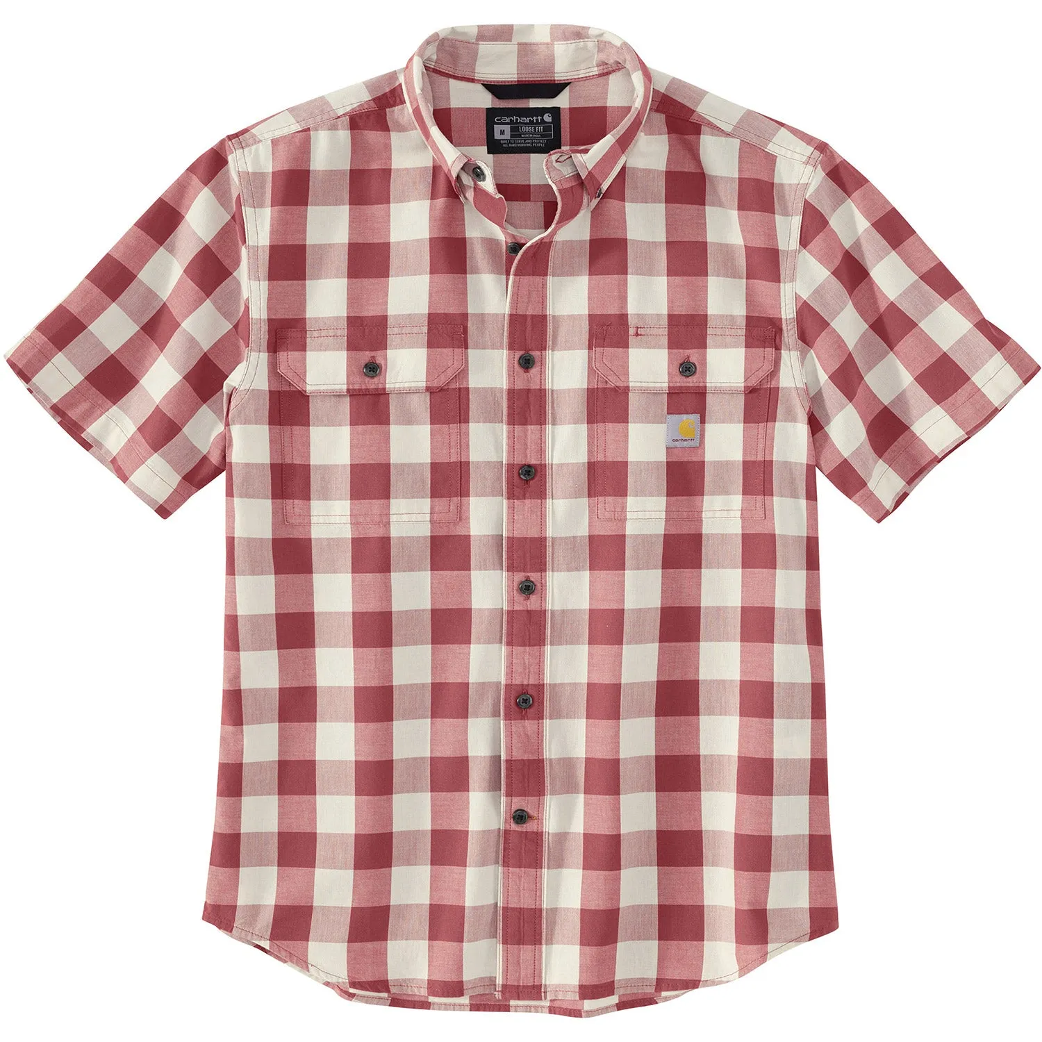 Carhartt Men's Loose Fit Button-Down Short Sleeve Plaid Work Shirt