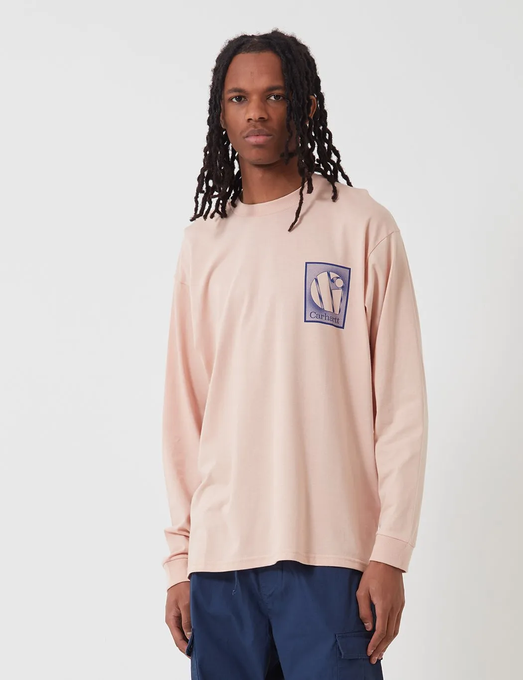 Carhartt-WIP Foundation Long Sleeve T-Shirt - Powdery/Blue