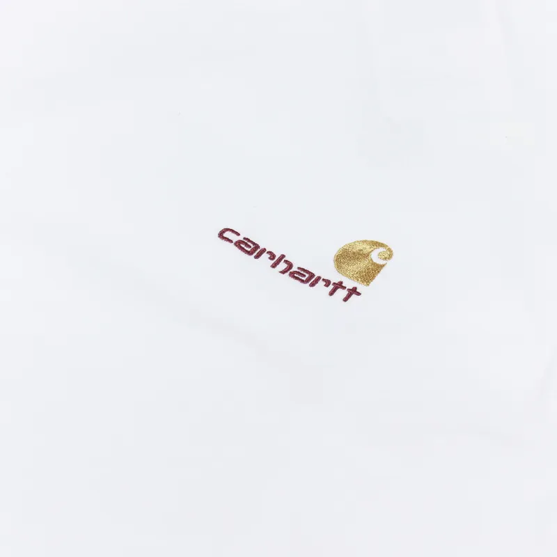 Carhartt WIP Long Sleeve American Script T Shirt White