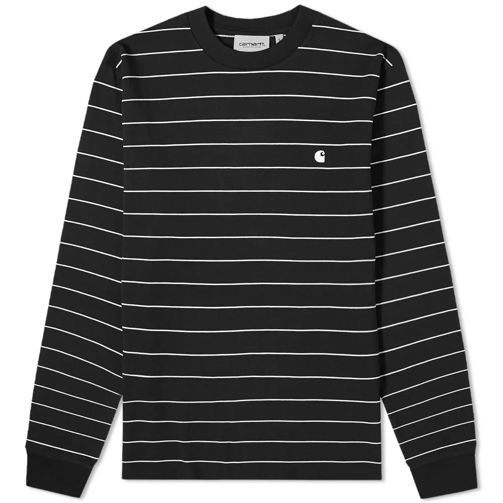 Carhartt WIP Long Sleeve Denton TeeDenton Stripe, Black & Wax