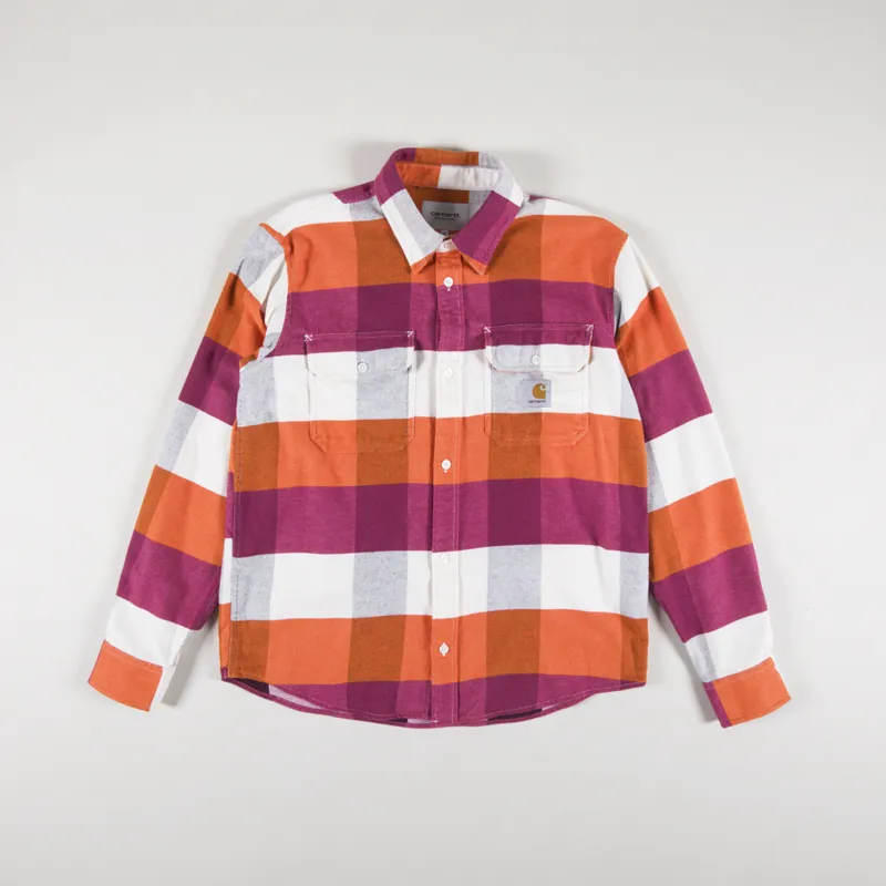 Carhartt WIP Long Sleeve Lyman Shirt Kumquat Check