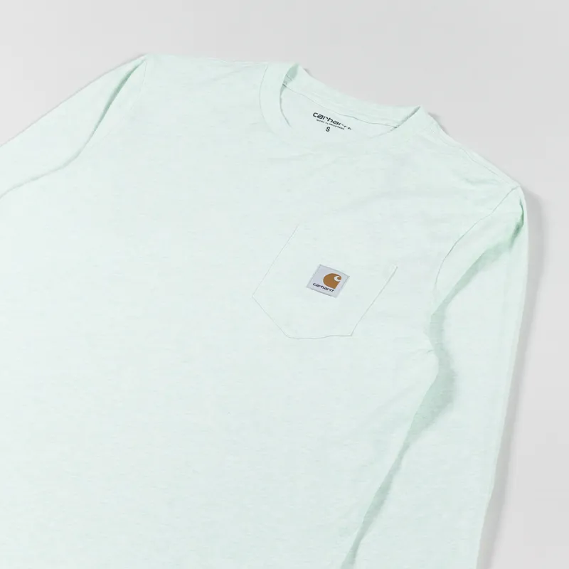 Carhartt WIP Long Sleeve Pocket T Shirt Pale Spearmint Heather