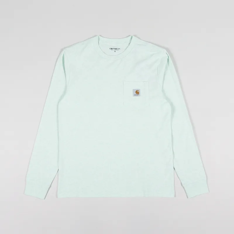 Carhartt WIP Long Sleeve Pocket T Shirt Pale Spearmint Heather