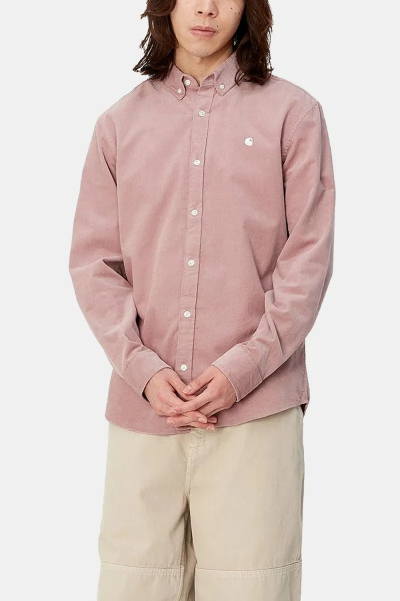 Carhartt WIP Madison Cord Long Sleeve Shirt (Glassy Pink/Wax)