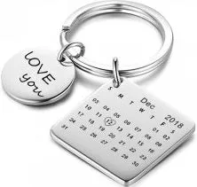 CAS101763 - Personalized Date Calender Keyring, Stainless Steel