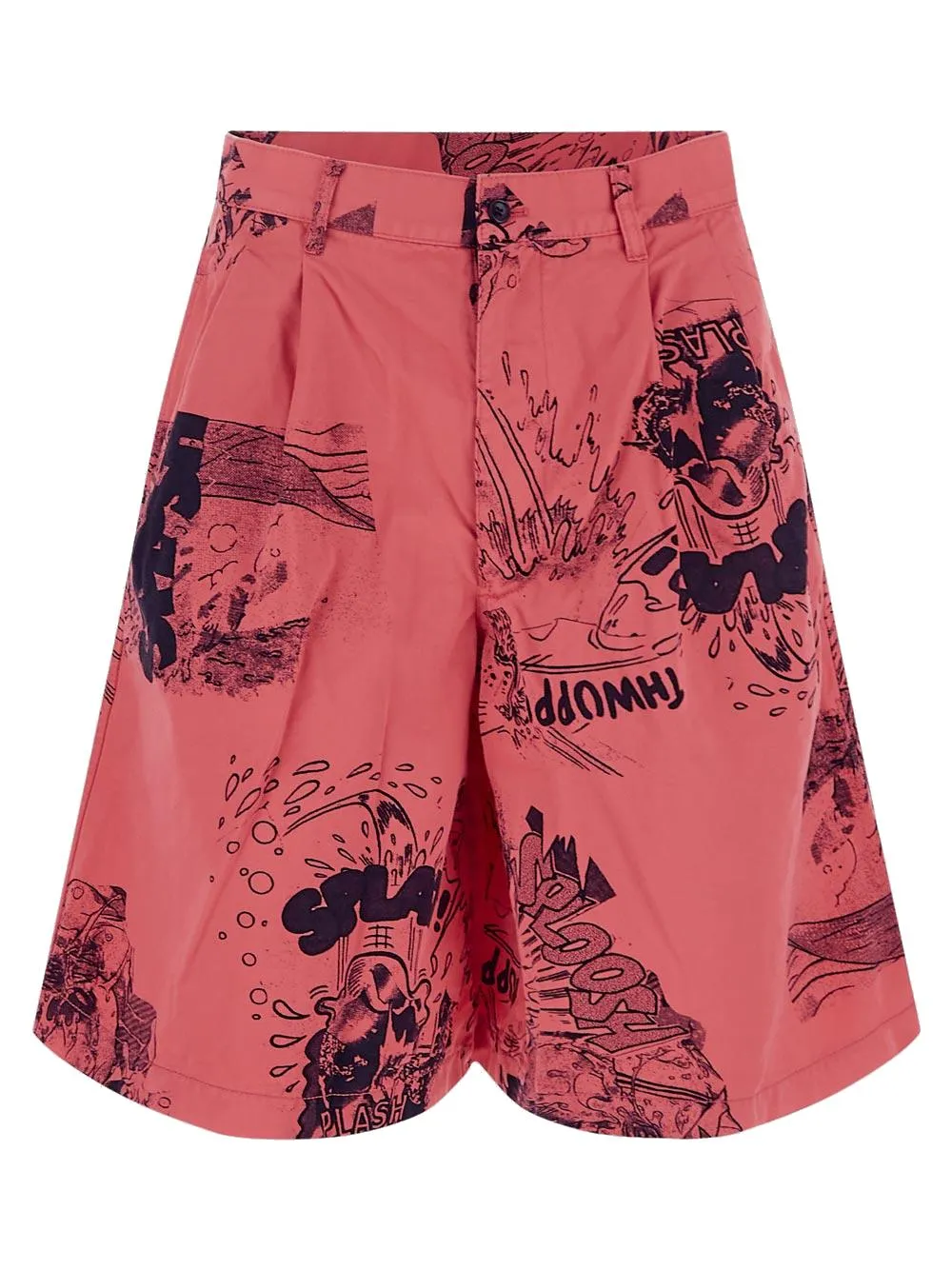 Comme Des Garcons Shirt Graphic Print Wide-Leg Shorts