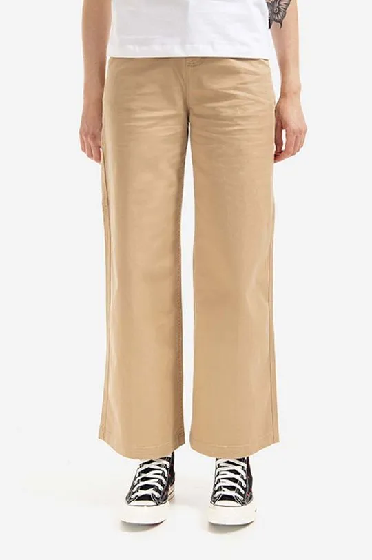 Converse trousers Wide Leg Carpenter women's brown color