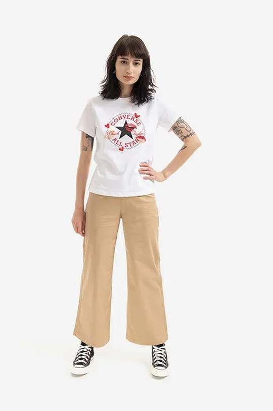 Converse trousers Wide Leg Carpenter women's brown color