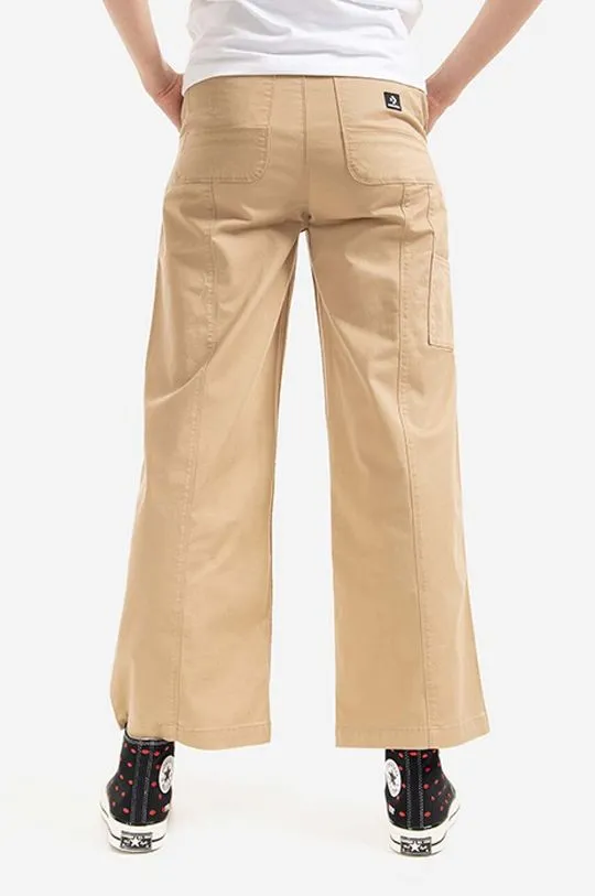 Converse trousers Wide Leg Carpenter women's brown color