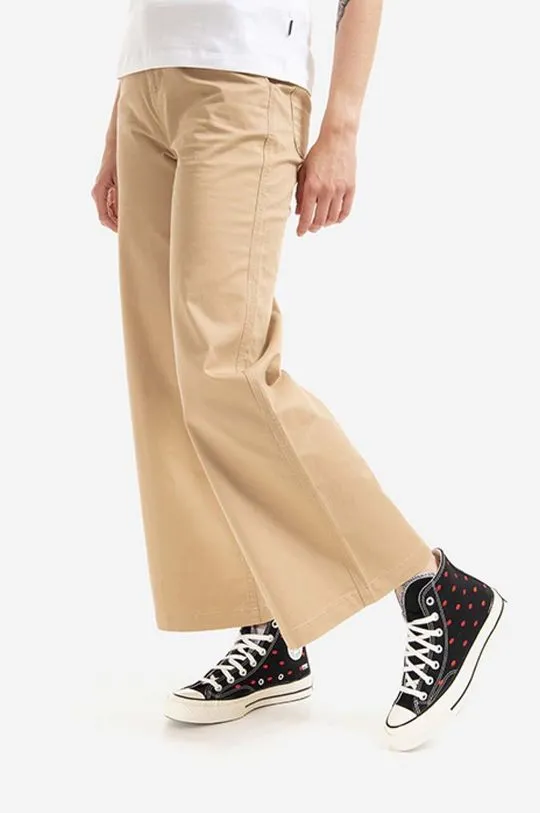 Converse trousers Wide Leg Carpenter women's brown color