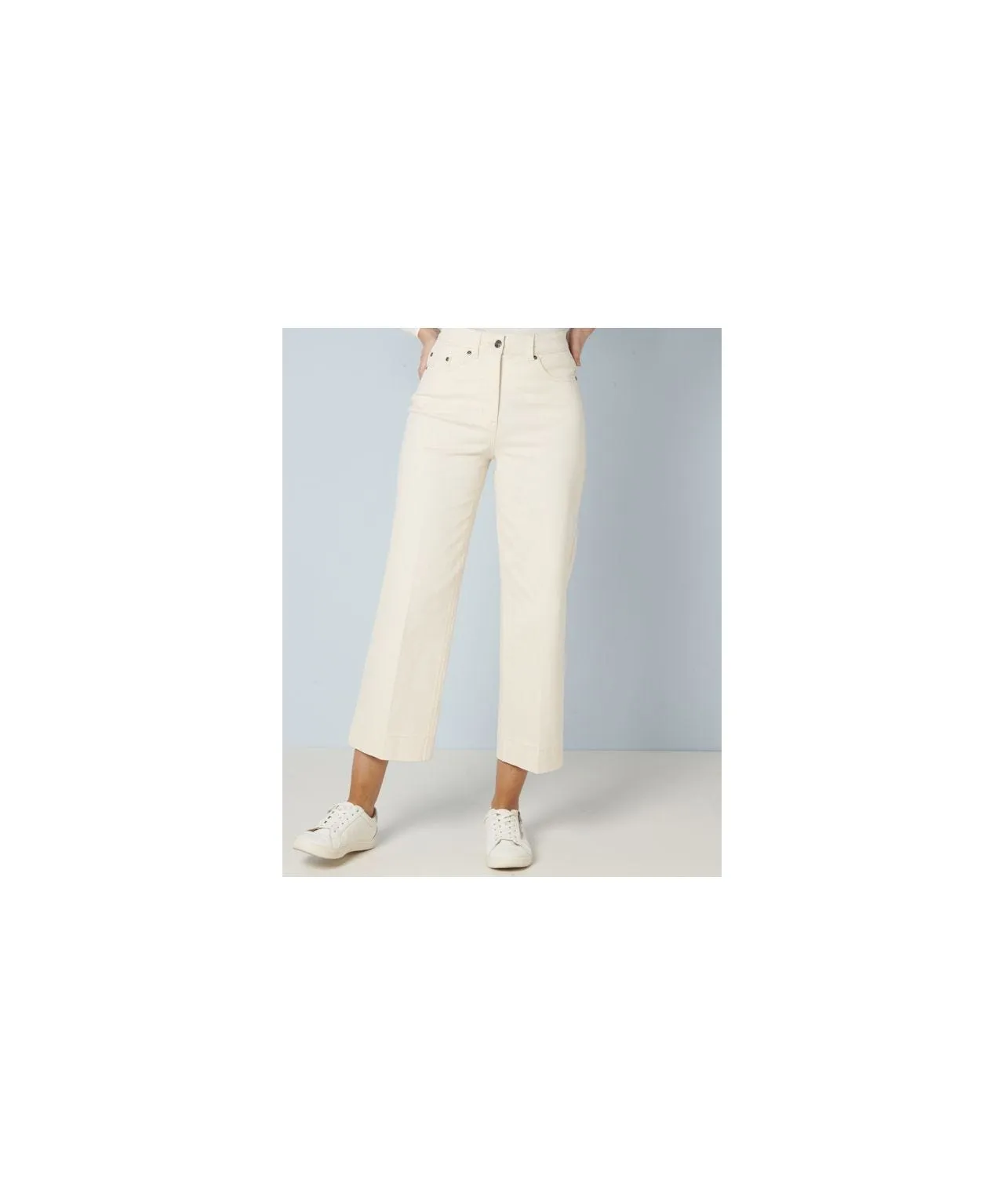 Cotton Rich 7/8 Wide-Leg Jeans