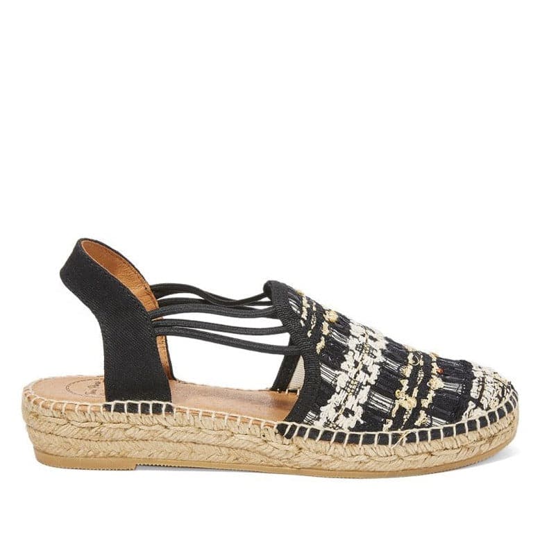 Embroidered Cotton Blend Wedge Espadrille for Women - Noa-CC