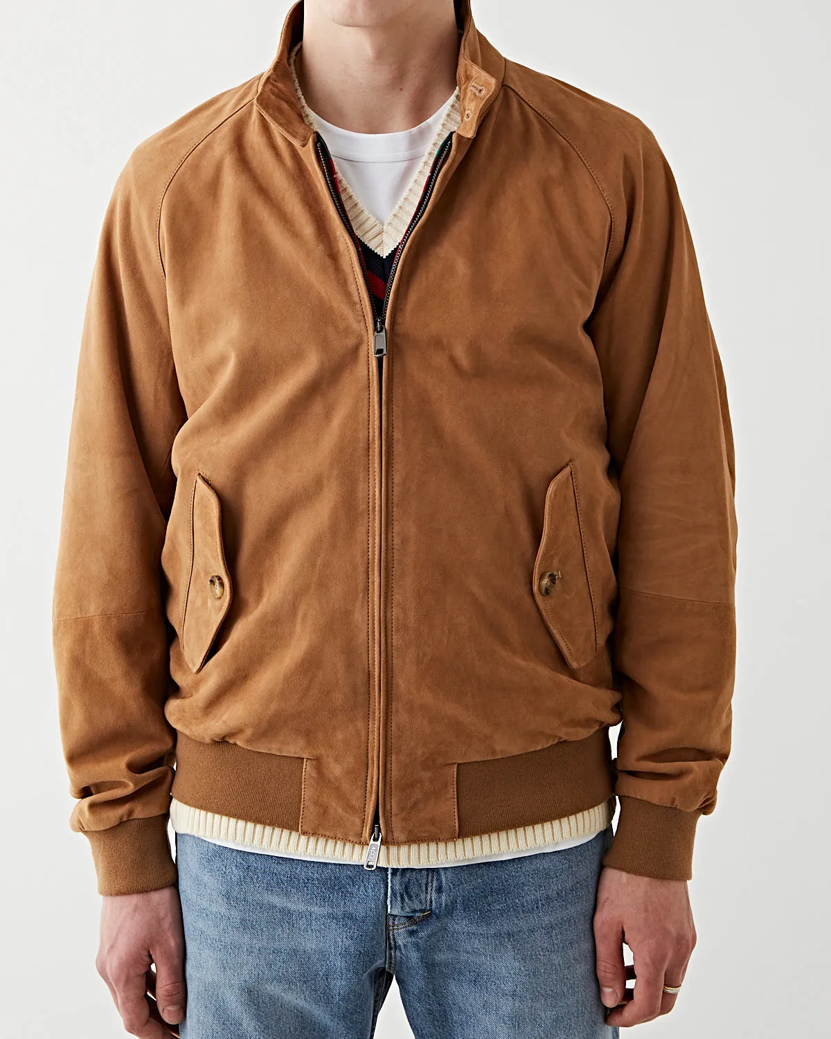 G9 Harrington Jacket Tobacco Suede