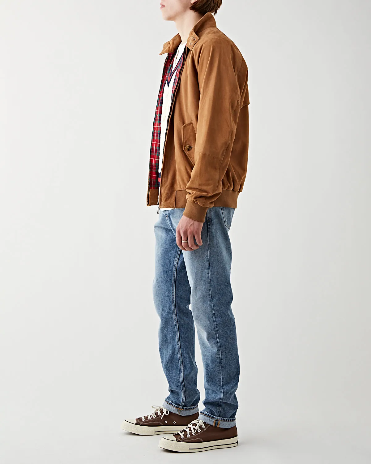 G9 Harrington Jacket Tobacco Suede