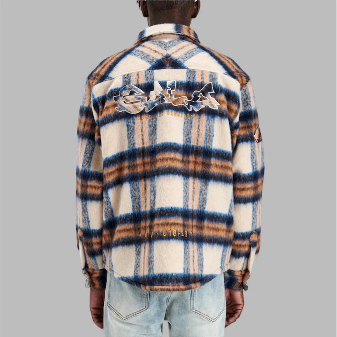 Gala Fury Fleece Flannel Jacket Navy Cream