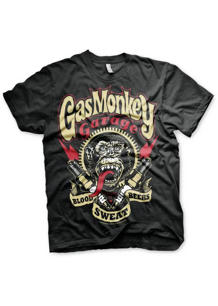 Gas Monkey Garage Men's Spark Plugs T-Shirt Black