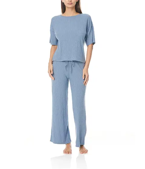 Gingerlilly EMMA Wide Leg Ribbed Lounge PJ