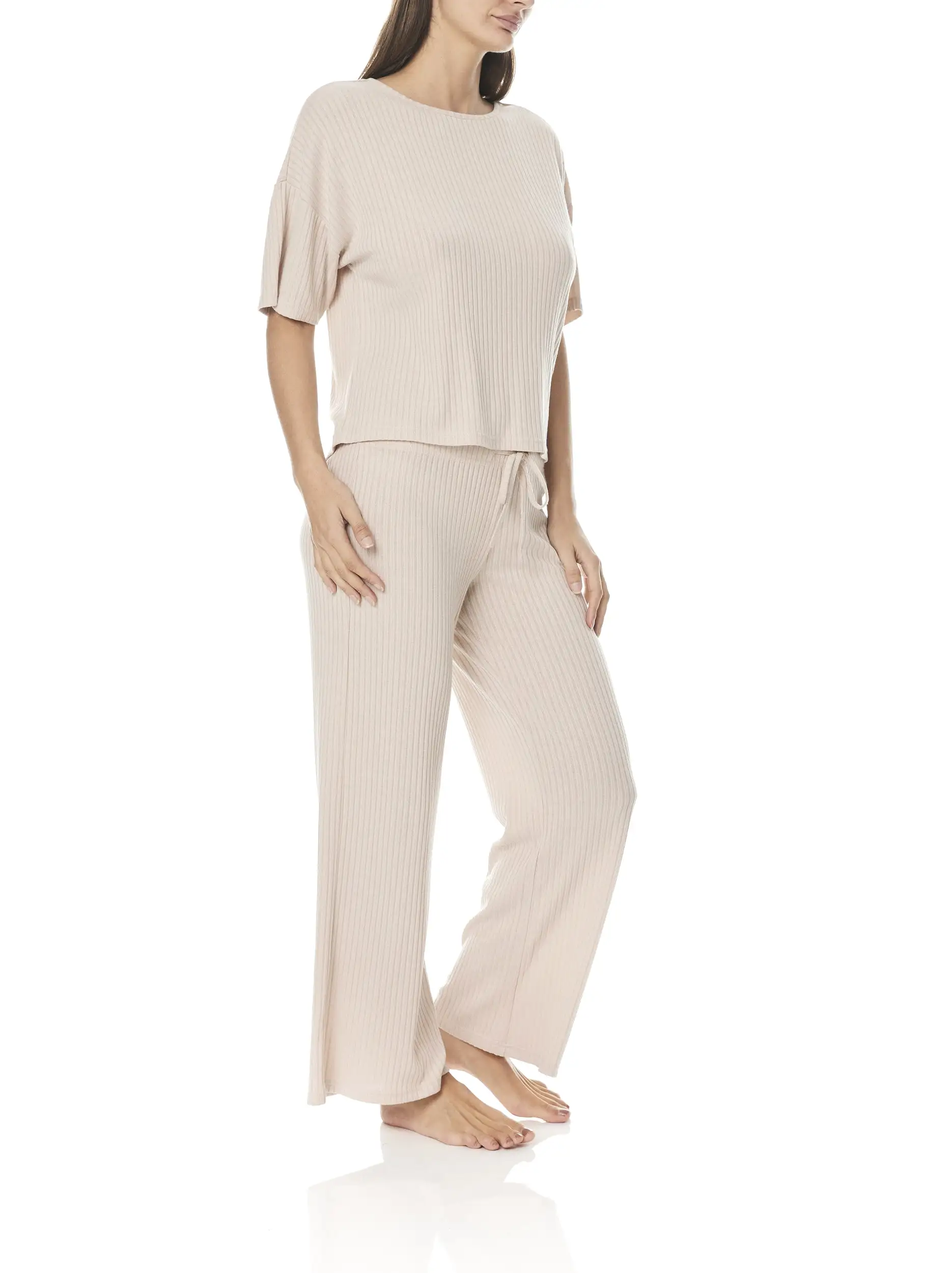 Gingerlilly NARELLE Wide Leg Ribbed Lounge PJ