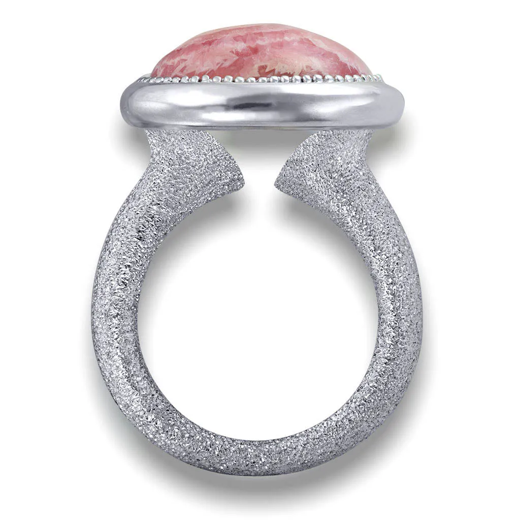 Gold Cocktail Ring with Rhodochrosite