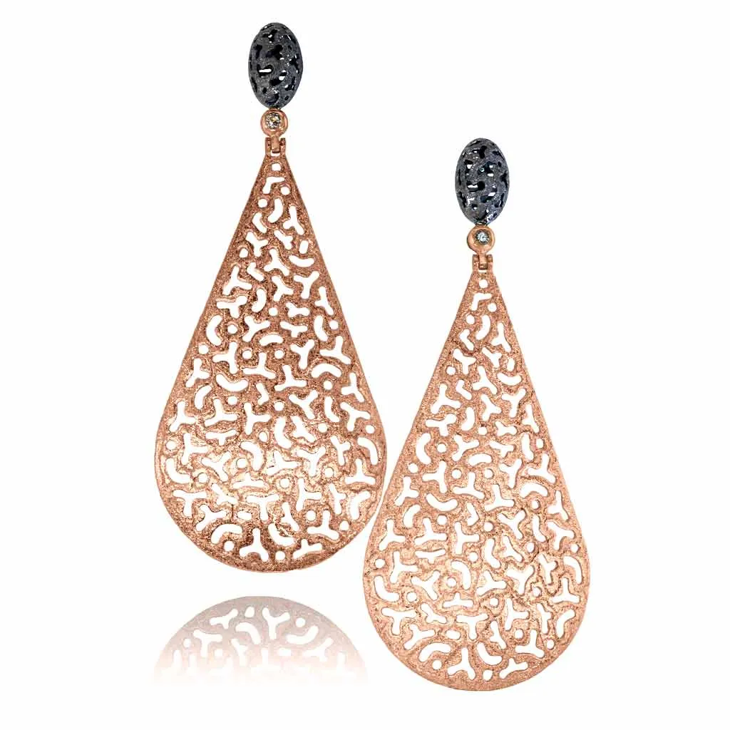 Gold Festive Drop Earrings with Diamonds