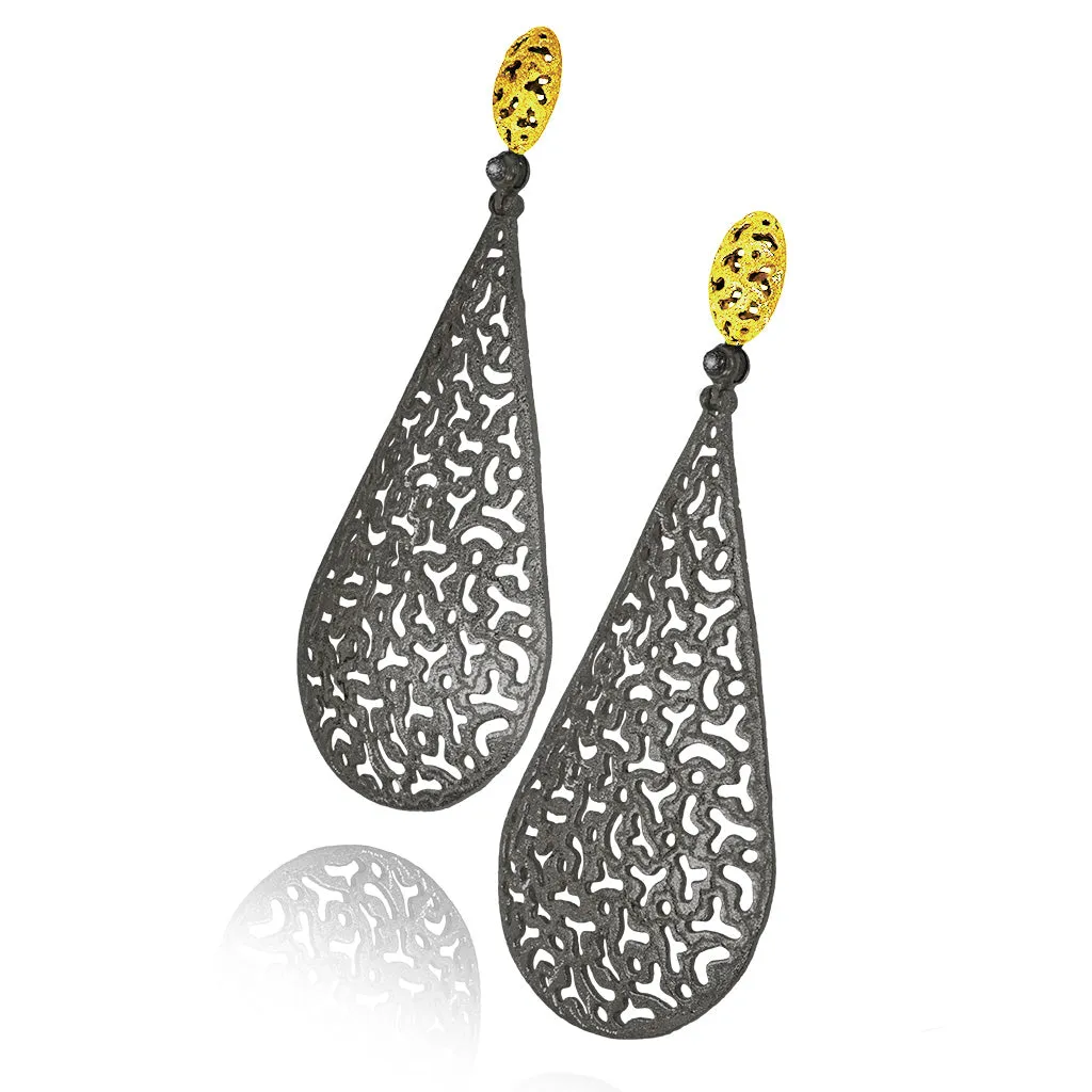 Gold Festive Drop Earrings with Diamonds