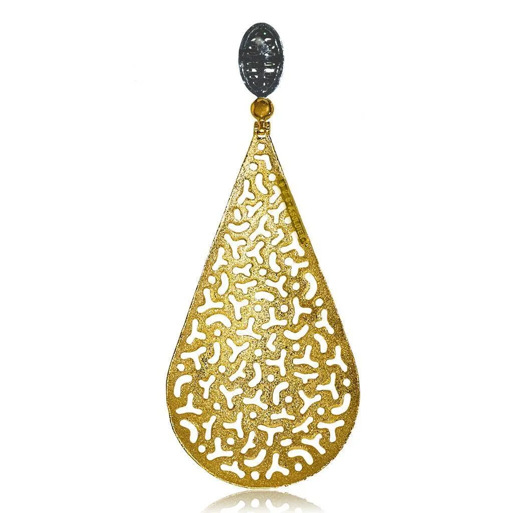 Gold Festive Drop Earrings with Diamonds