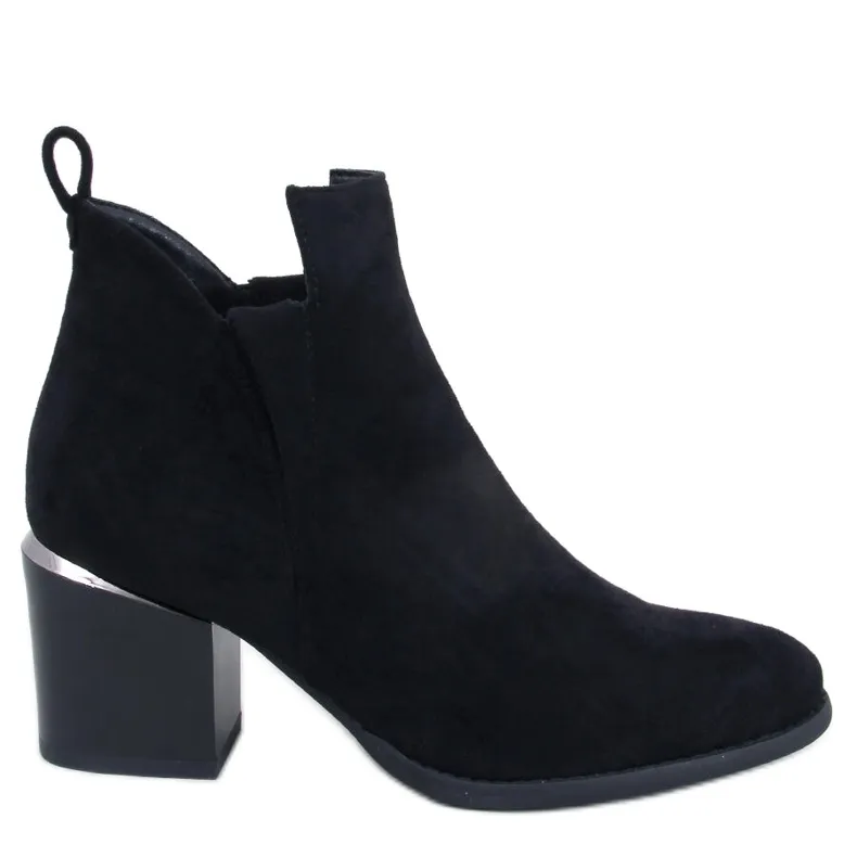 Hallie Black suede heeled boots