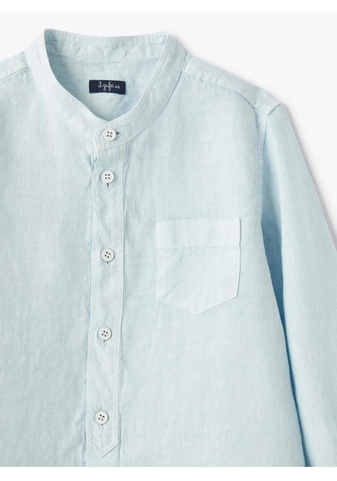 Il Gufo LS Mandarin Collar Button Up Shirt