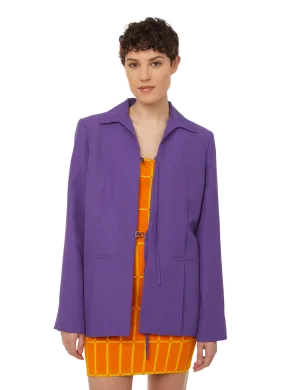 JACQUEMUS  La Veste Amaro linen-blend jacket - Purple