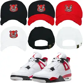 Jordan 4 Red Cement 4s Dad Hat to Match - RED MONEY TALKS BAWS