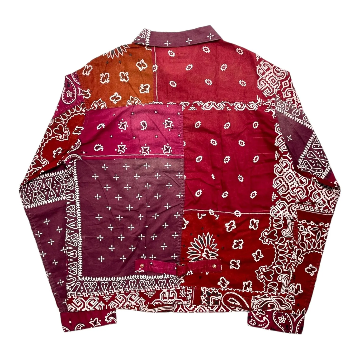 Kapital Bandana Patchwork 1st Button Up Jacket Burgundy