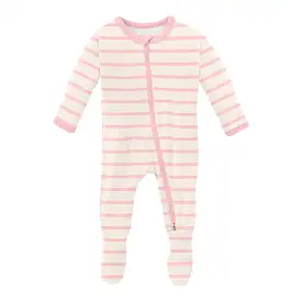 Kickee Pants Footie - Lotus Sweet Stripe