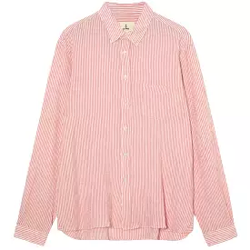 LA PAZ Branco Button Down Seerksucker Shirt Fiesta Stripes