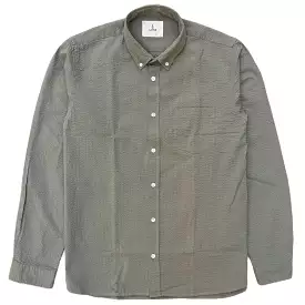 LA PAZ Branco Button Down Seerksucker Shirt Safari Khaki