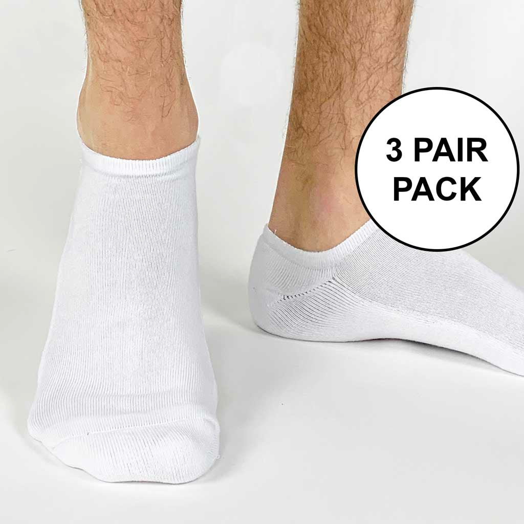 Large Cotton Blend No Show Socks for Him - 3 Pair Pack