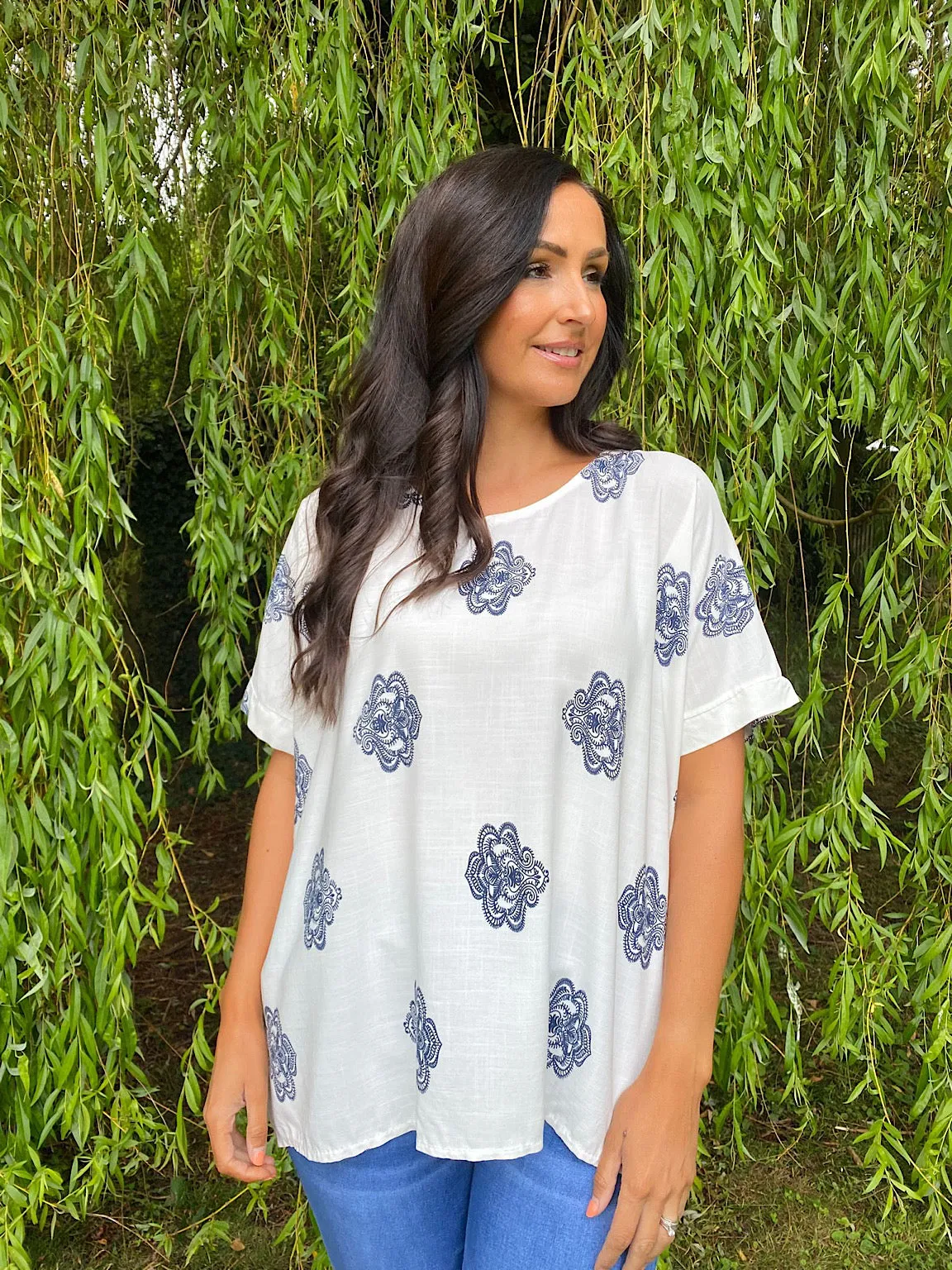 Medallion Print Top Krystal